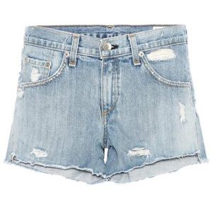 Rag & Bone Studded Avenida Rb Boyfriend Denim Blue Shorts